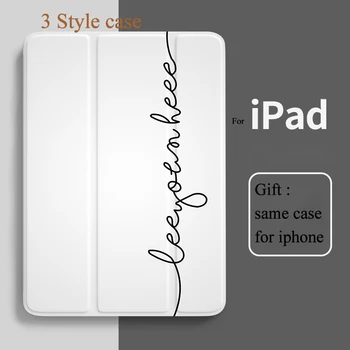 

Simple white letter Smart Cover For iPad Pro 9.7 6th 7th 11 air4 10.9 2020 10.5 12.9 10.2 Mini4 5 2019 Tablet Case Pencil holder