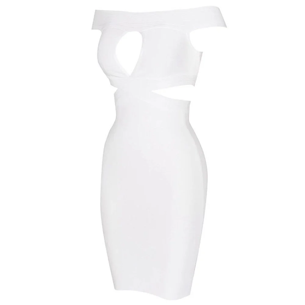 Летнее женское Бандажное платье Vestidos Verano, белое, с вырезом лодочкой, элегантное облегающее платье, вечерние платья знаменитостей