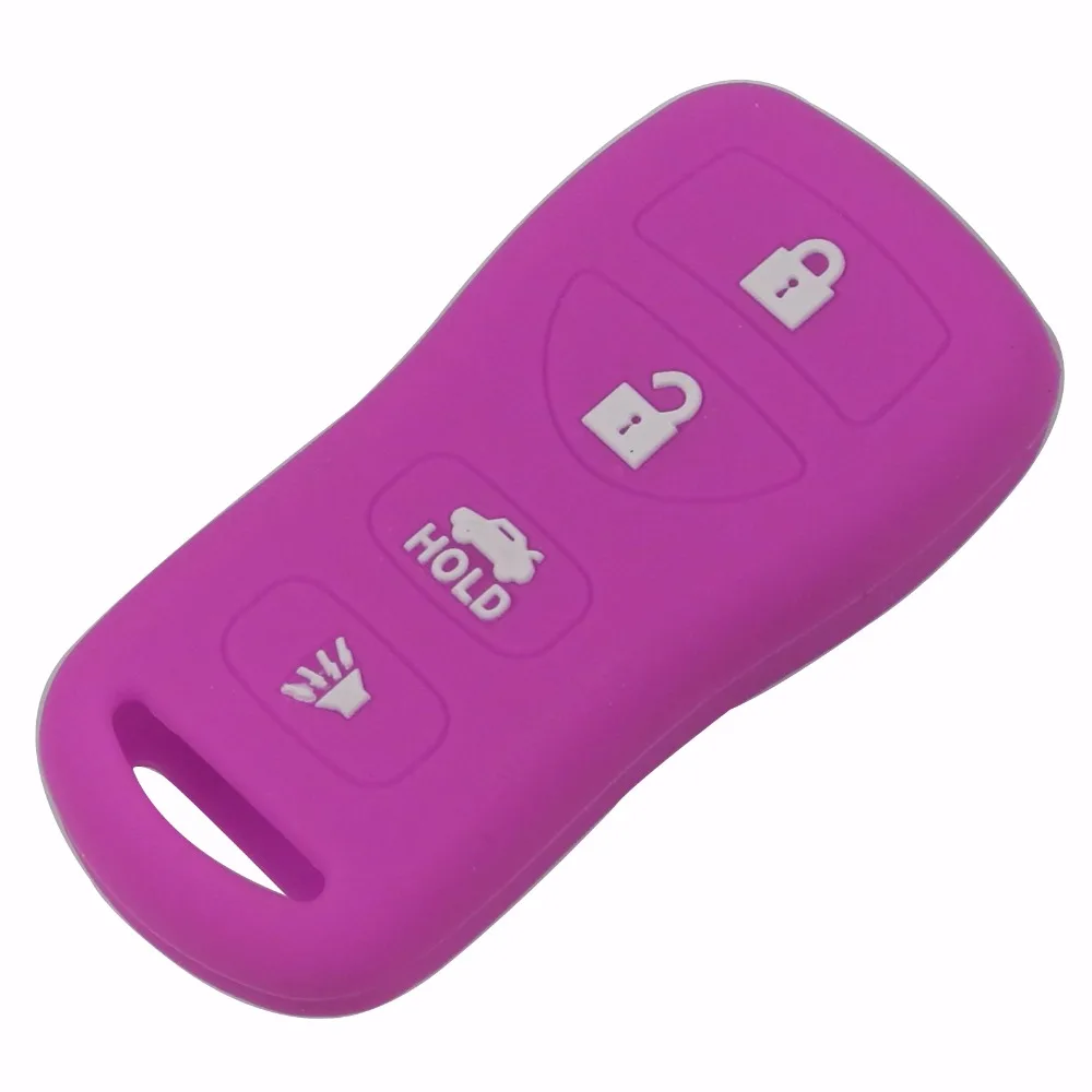 jingyuqin 10pcs Silicone Car Key Skin Jacket Cover Holder fit for Nissan Remote Key Case Shell 4 Button