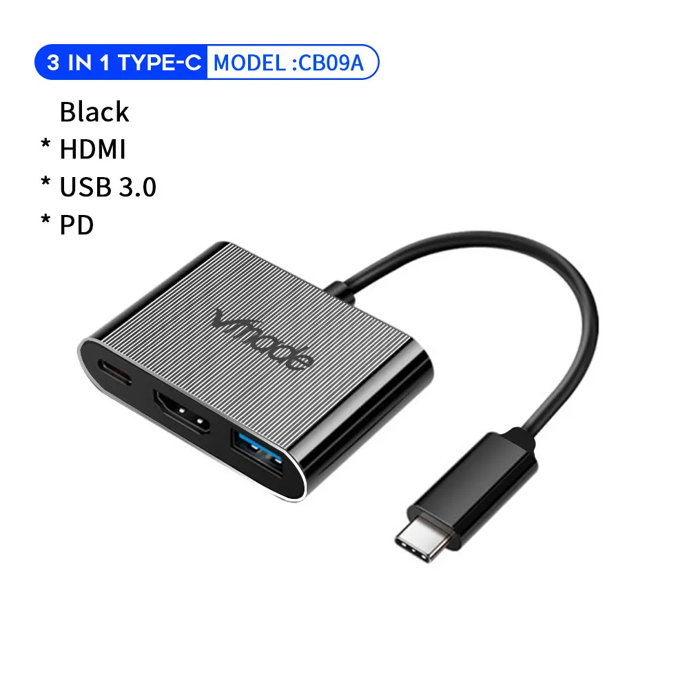 Vmade usb type C к HDMI адаптер USB 3,0 USB-C к HDMI адаптер мужчин и женщин конвертер для MacBook2016/huawei Matebook/Smasung - Цвет: Black