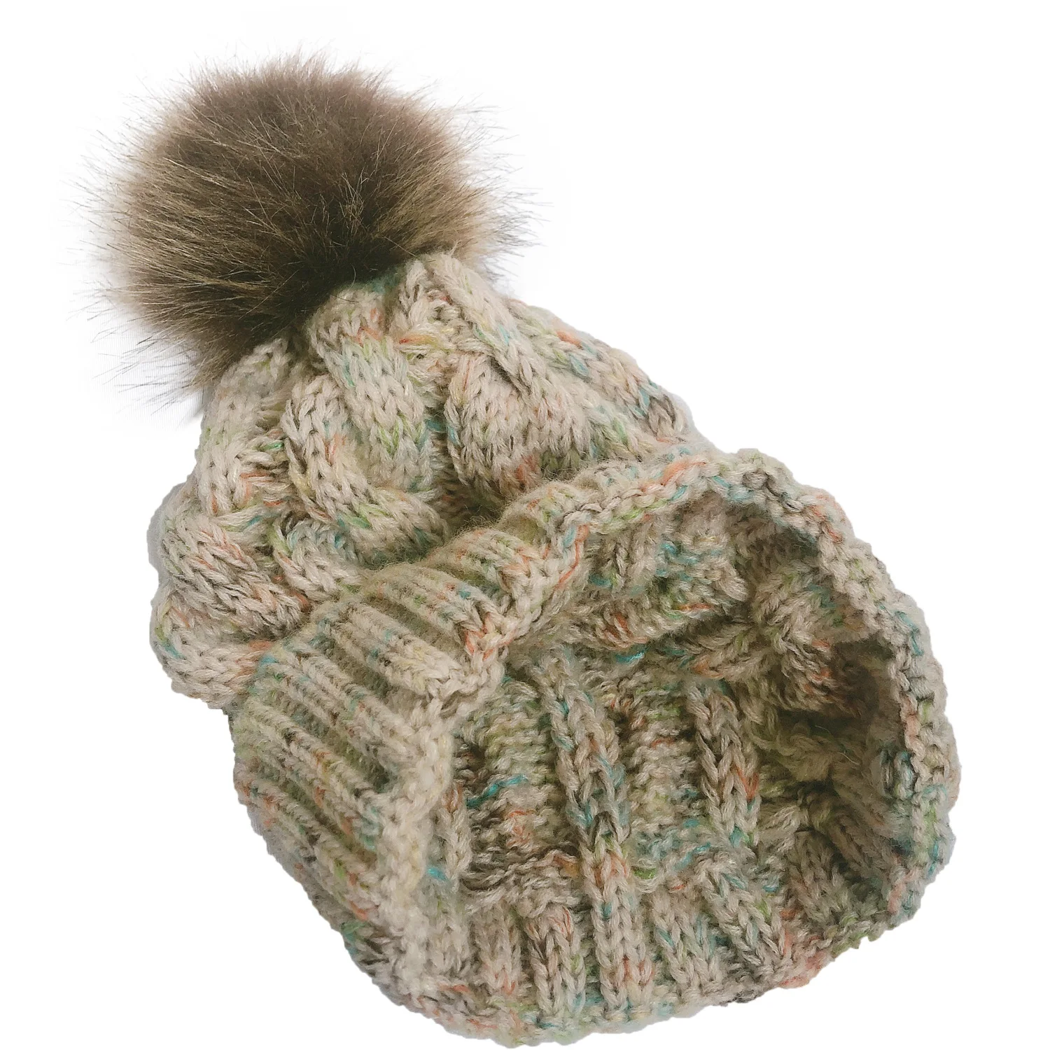 Модная вязаная теплая шерстяная шапка, осенне-зимняя шапка с помпоном «конский хвост» двойного назначения, регулируемые утолщенные женские шапочки, теплые шапки