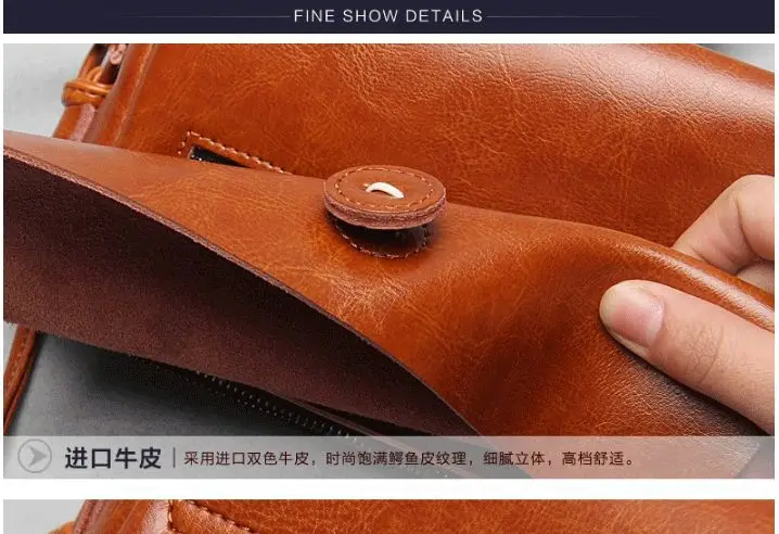 New Korean Version of Oil Wax Cowhide Small Square Bag Retro Leather Simple Women's Single Shoulder Bag