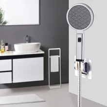 

2 Function ABS Plastic Big Round 3D & Mirror Face High Pressure Massage Rainfall Bathroom Hand Held Shower Head With Button