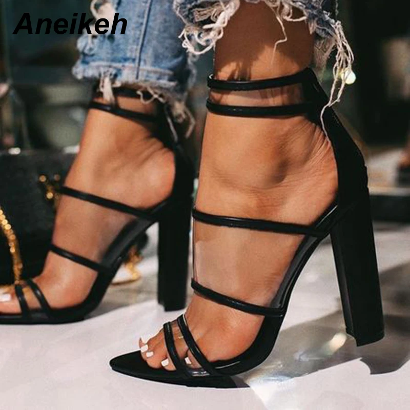 

Aneikeh NEW Rome Women Shoes Peep Toe High Heels Sandals Summer Party Wedding Dress Shoes Cross Strap Ankle Buckle Sandals Pumps