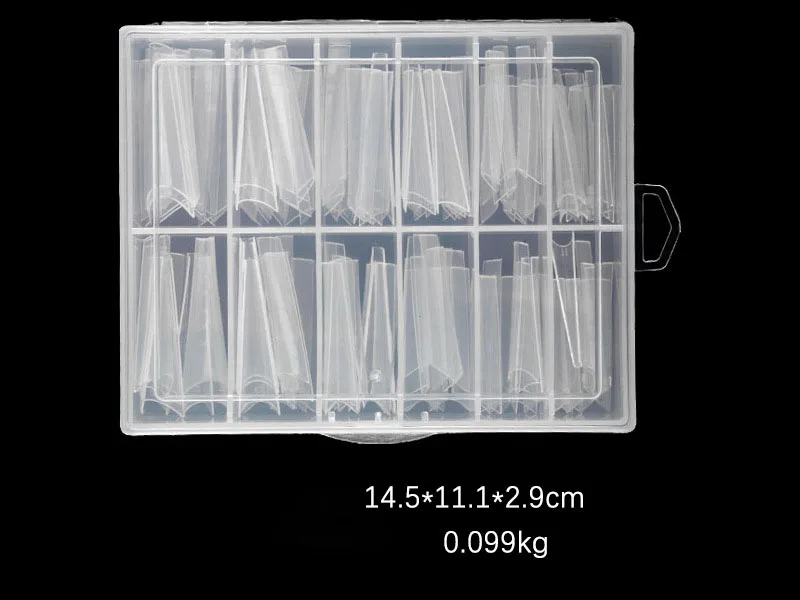 120Pcs Dual Forms Poly Nail Gel Quick Building Mold Tips Clear Finger Extension Nail Art UV Coffin & Nail Ballerina Tips Mold &*