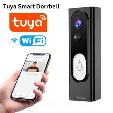 Sonnette vidéo sans fil Tuya pour maison connectée, wi fi, batterie 1080P, Mini interphone vidéo pour appartement