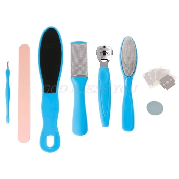 

8Pcs/Set Manicure Foot Care File Set Dead Hard Skin Callus Remover Scraper Pedicure Rasp Tools Feet Care Tool Kit Stainless tool