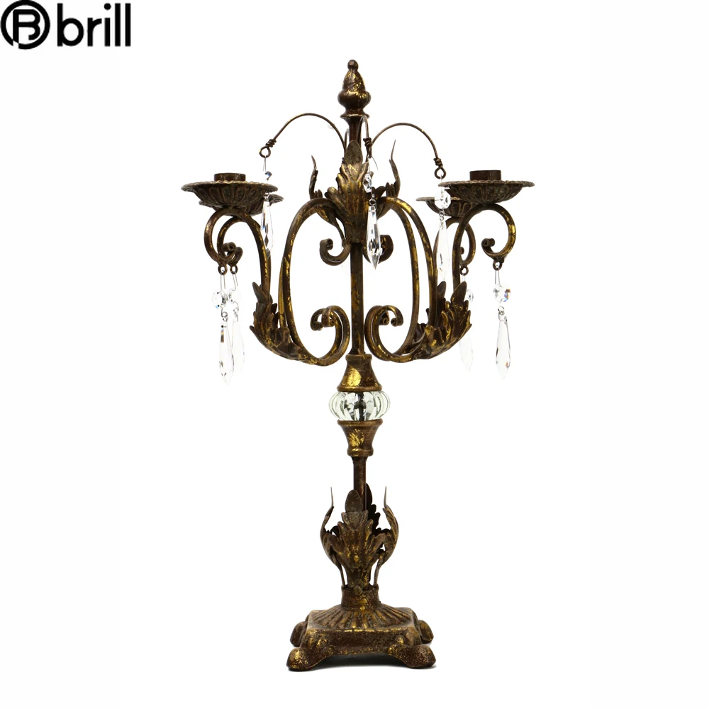 

Nordic Tall Antique Candlestick Retro Metal Ornament 4 Arm Candle Holders Candles Home Decor Candelabros Decorativos De Velas