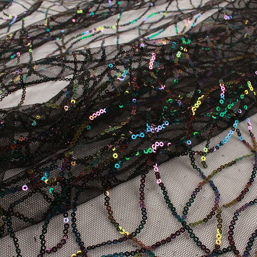 Модная сетчатая ткань с блестками ткань с блестящим кружевом платье делая материал корпуса DIY продается по двору