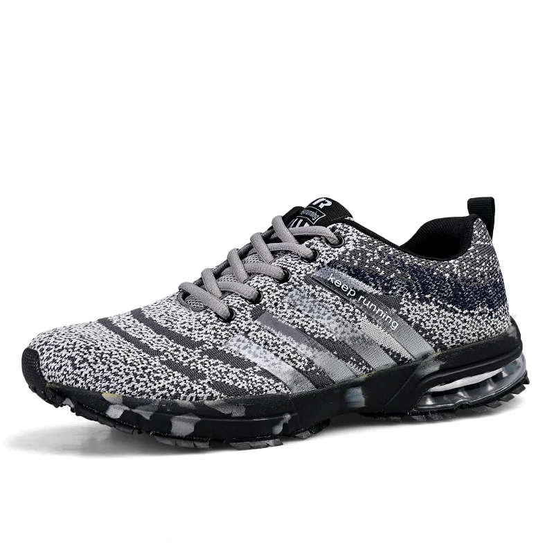 OZERSK/; Лидер продаж; Мужская Роскошная Брендовая обувь Flyknit; Модная Повседневная Удобная дышащая обувь; прогулочная обувь на шнуровке - Цвет: 01 Dark Gray