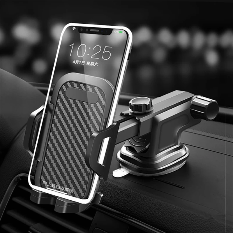 2022 New Long Arm Sucker Gravity Car Mobile Phone Holder Stand Universal Dashboard Clip Support For iPhone 11 PRO Accessories mobile holder for tripod