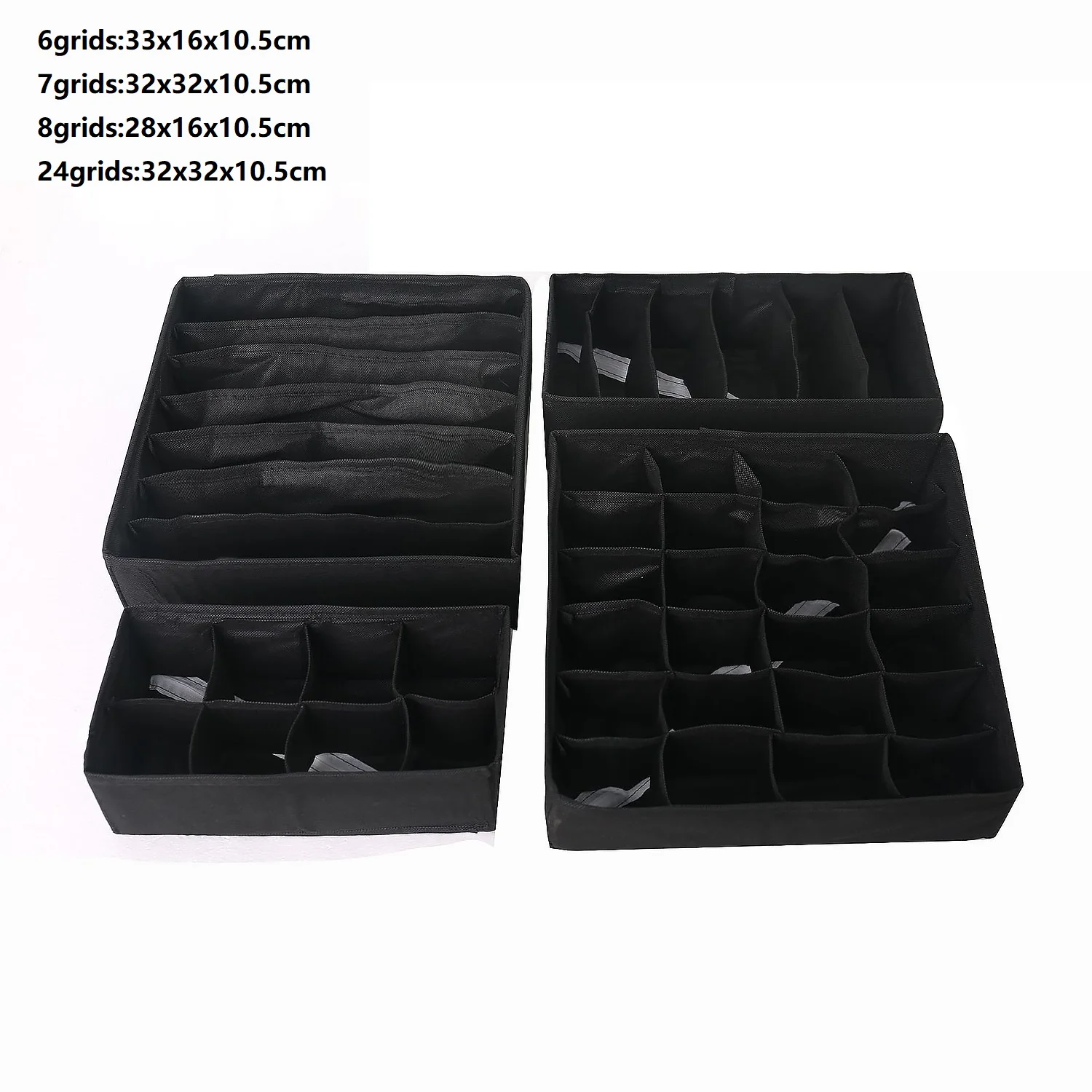 Oxford Black 4pcs 4 шт. ящики для хранения нижнее белье разделитель ящик с крышкой Шкаф нижнее белье Органайзер Ящик разделитель для нижнего белья Бюстгальтеры Носки Галстуки - Цвет: Oxford Black 4pcs