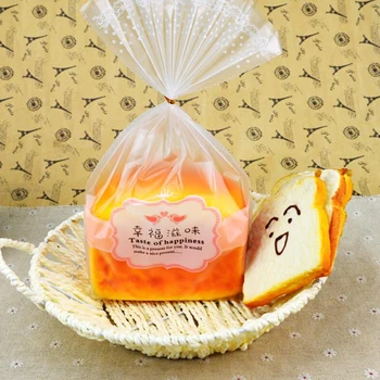 

100PCS/Pack Packaging Food Bag For Sweets Candies Bread Biscuits Transparent Scrub Plastic Easter Birthday Storage Bags