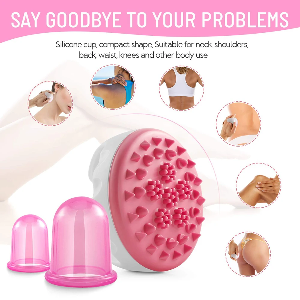 3Pcs Anti Cellulite, Silicone Cupping Cellulite Massage Brush Cellulite Massage Set for Anti Cellulite Anti-Aging 5