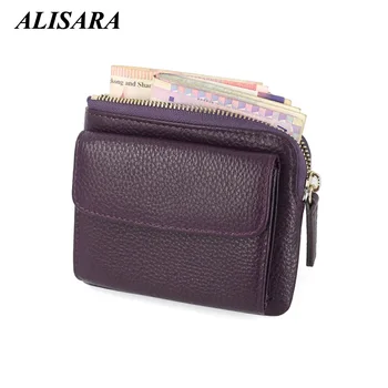 

Women Small Pouch First Layer Leather Lady Mini Zipper Purses Female Change Bag key Wallet Hasp Coin Pocket Credit Card Purse