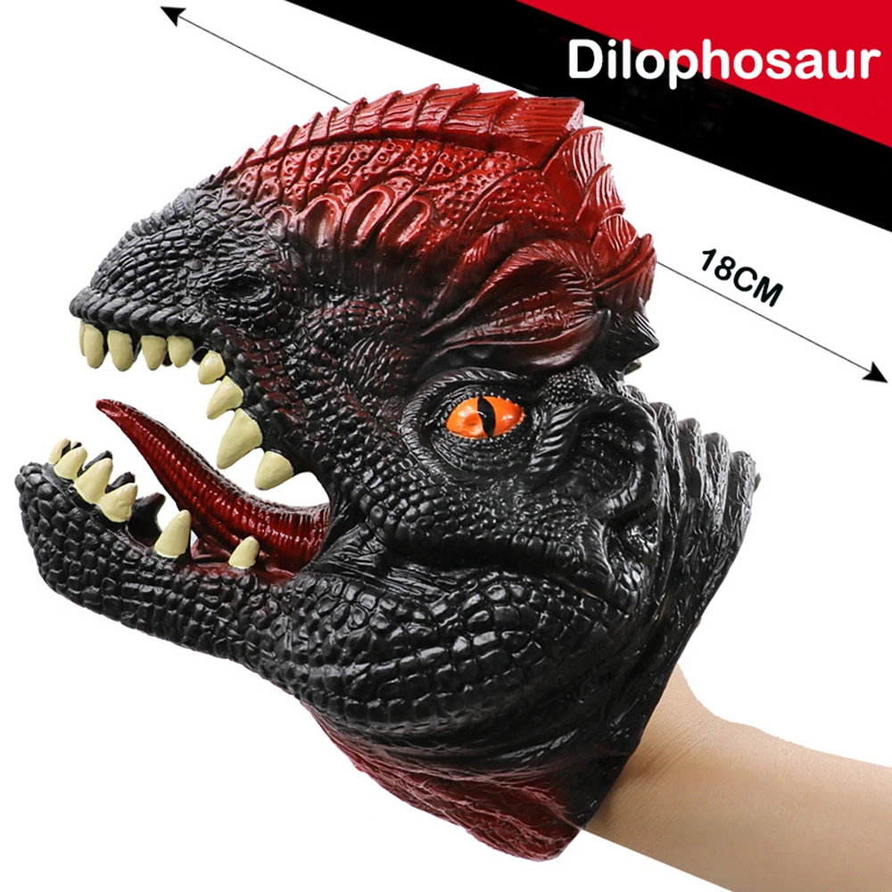 Animal Hand Puppets Childhood Kids Cool Rubber Toy Shark Dinosaur Shape Story Pretend Playing Gloves Gift For Children 3