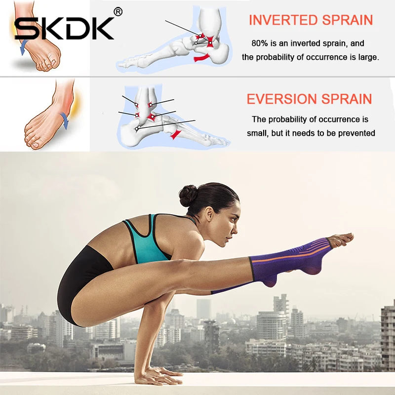 SKDK, спортивный протектор для поддержки лодыжки, компрессионный фиксатор лодыжки, хлопок, комфортный, анти-растяжение, баскетбол, футбол, безопасность ног, 1 шт