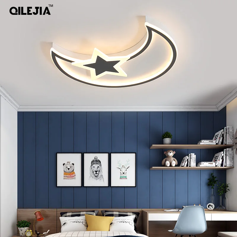 Us 87 0 49 Off Led Ceiling Stars Moon Led Ceiling Lamp Simple Modern Bedroom Lamp Warm Romantic Creative Boys And Girls Children Room Lights In