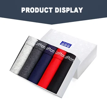 

5pcs/lot Men's Panties Underpants Mens Underwear Cotton Big Man Boxer Short Breathable Solid Flexible Boxers Shorts