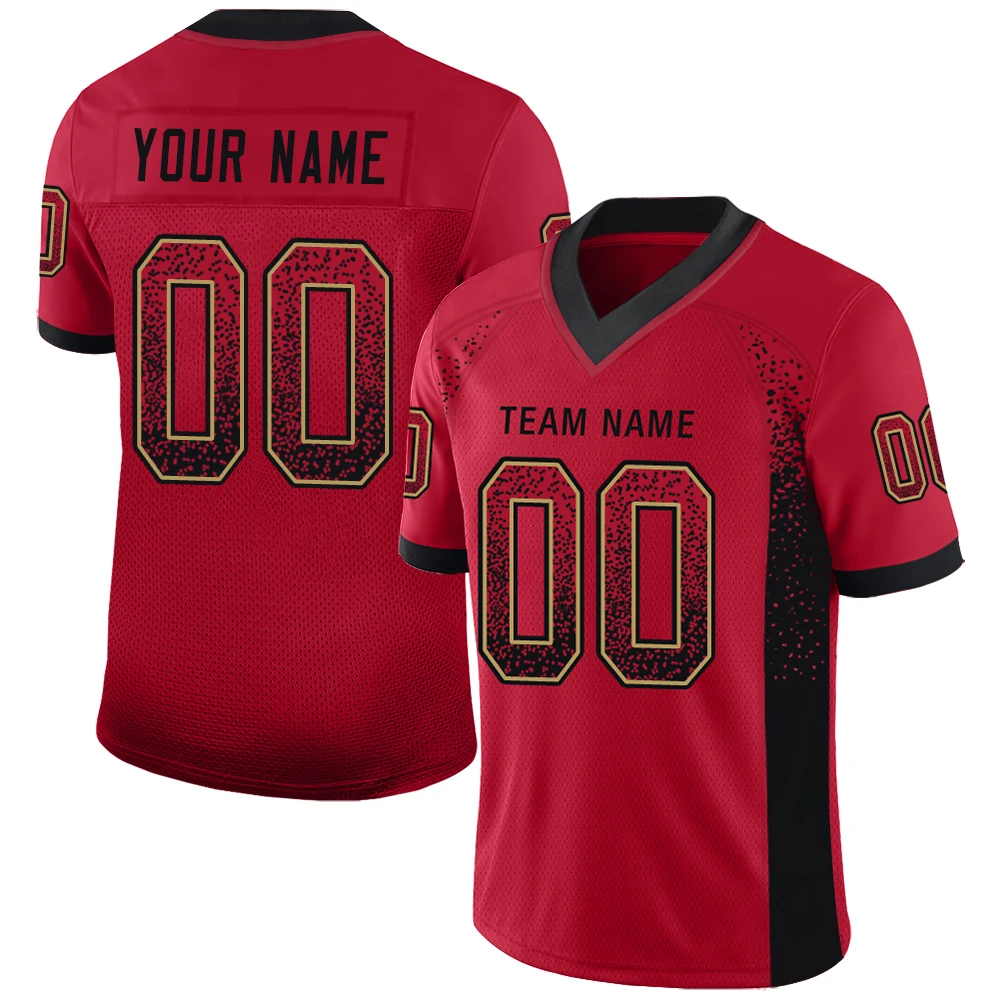 Football Jersey Sew Team Name/Number Own Design Breathable Mesh Cool Soft V-neck Shirts for Male/Lady/Child Any Color