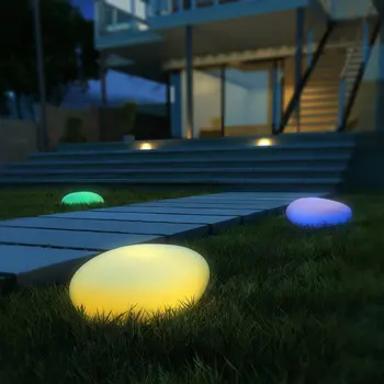 

new Arrival Night Light Lamp Pebble Lawn Garden Lights Waterproof LED Simulation Stone Grass Lights remote control
