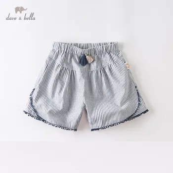 

DBZ14097 dave bella summer baby girls fashion striped pants cute children knee length kids pants infant toddler trousers