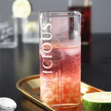 Uniho квадратная стеклянная кружка термостойкая водная стеклянная пивная стеклянная прозрачная соковая кружка для коктейля стеклянная питьевая стеклянная чашка es молочная чайная чашка