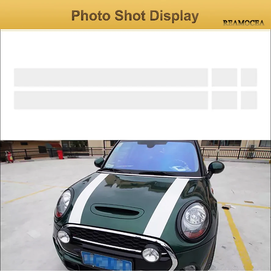 Reamocea 2Pcs dWm2754536 Black Red Vinyl Car Bonnet Stripes Hood Sticker Cover Decal Fit For BMW MINI Cooper R50 R53 R56 R55 (12)
