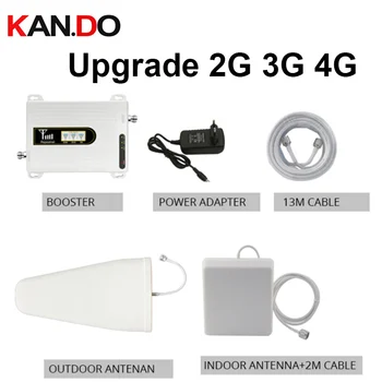 

2G 3G 4G Triple band Cell Phone Signal Booster 70dB GSM 900 LTE 1800 WCDMA 2100 mhz Mobile Cellular Signal Repeater Antenna Set
