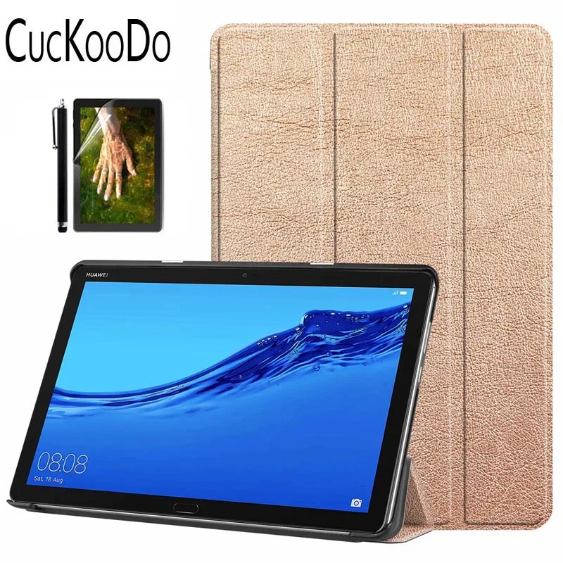 Чехол для huawei MediaPad M5 Lite 10 10,1 ''Tablet Ultra Slim Smart Cover для huawei MediaPad M5 Lite 10 10,1-дюймовый чехол для планшета - Цвет: Golden