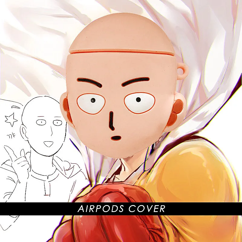 Чехол Saitama ONE PUNCH-MAN и чехол Airpods2, силиконовый чехол для беспроводной bluetooth-гарнитуры apple