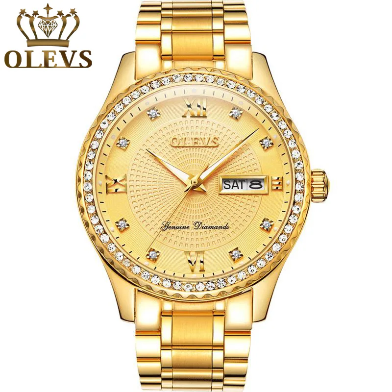 

OLEVS Luxury Men's Watch 2020 Man Quartz Watches Steel waterproof reloj mujer mens gold Business wedding party gift Wristwatch