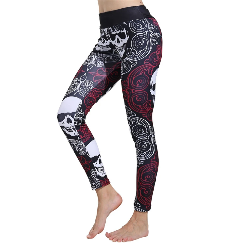 

Halloween Skull Prin Leggings Women The Nightmare Before Christmas Fitness Leggins Digital Print Sport Pant Athletic Trousers A2