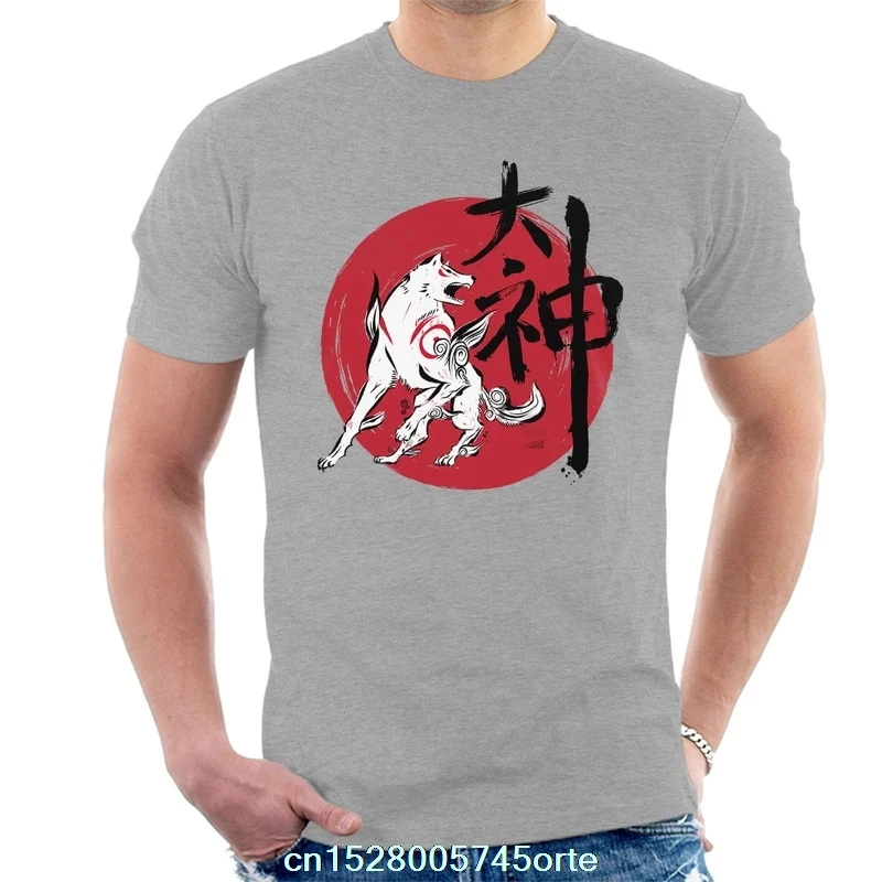 Забавная Мужская футболка с принтом 2020 camiseta Okami Great God Sumie Черная женская из 100%
