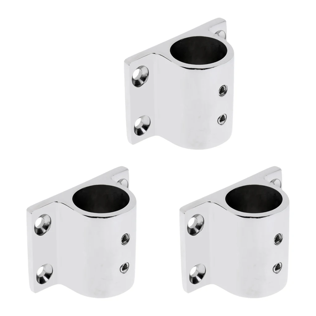 3pcs Marine Boat Hand Rail Fitting 90 Degree Rectangle Stanchion Base for 1inch Tube