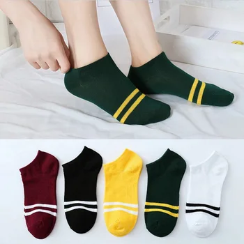 

1 Pairs Women Short Socks Stripe Comfortable Cotton Sock Short Ankle Socks