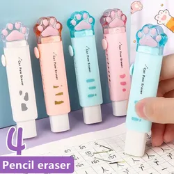 Push-pull Cat paw cute eraser girl pencil eraser student rubber Cartoon pen eraser children school supplies prizes Office eraser