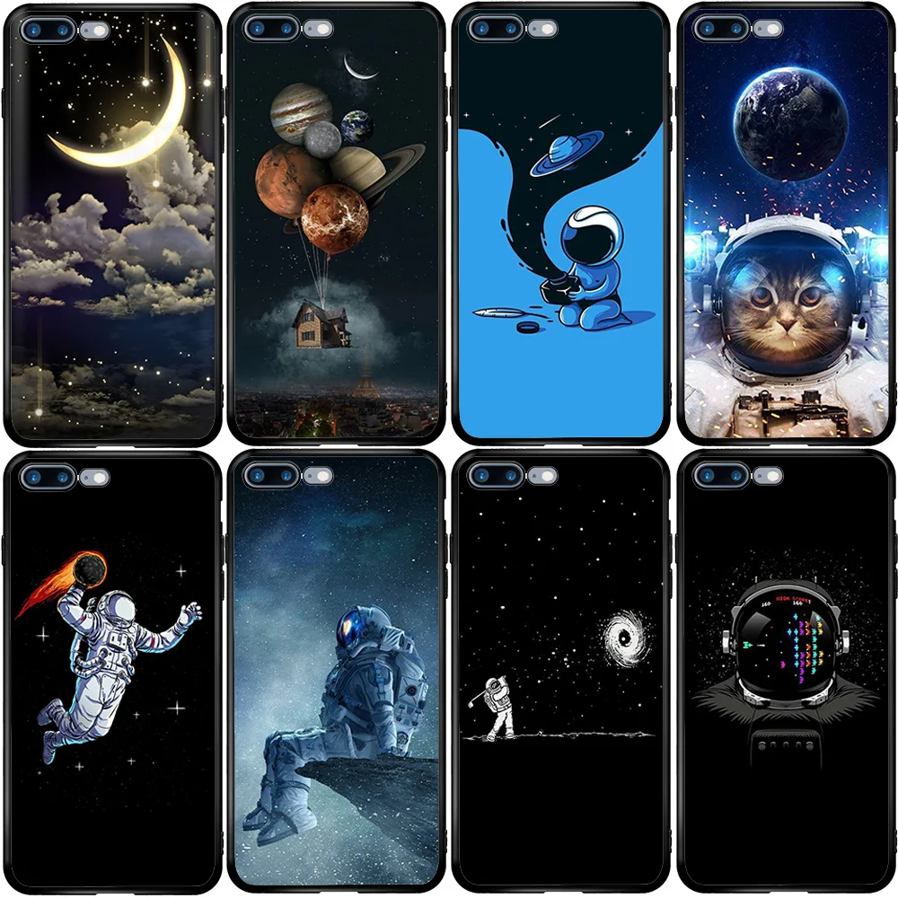 Phone Case for Samsung A5 A6 A7 A8 A10 A20 A30 A40 A50 A60 A70 A80 A90 J3 J4 J5 J6 J8 Plus Space Moon Astronaut | Мобильные телефоны