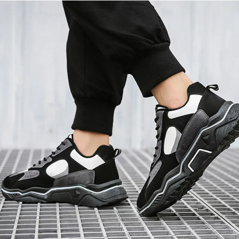 

2019 Thick Sole Platform Sneakers Men Vulcanize Shoes Man Mixed Color Chunky Winter Shoes Men Trainers Creepers Loafers M1-43