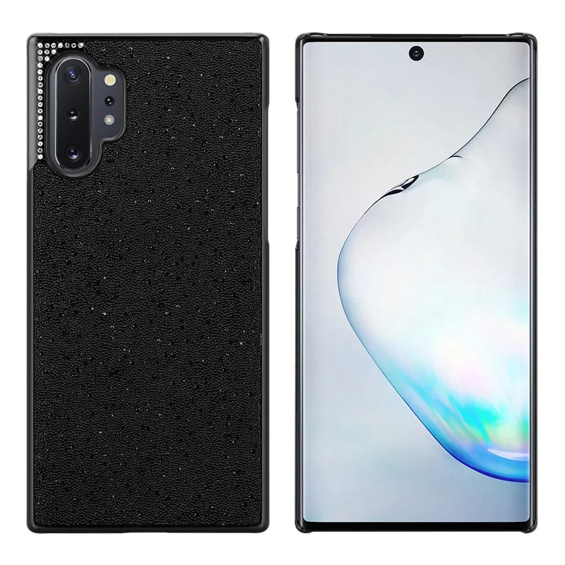 black Модный сверкающий блестящий чехол для телефона samsung Galaxy Note 10 Plus порошок блестки Алмазная крышка для Galaxy Note 10 Plus - Цвет: black
