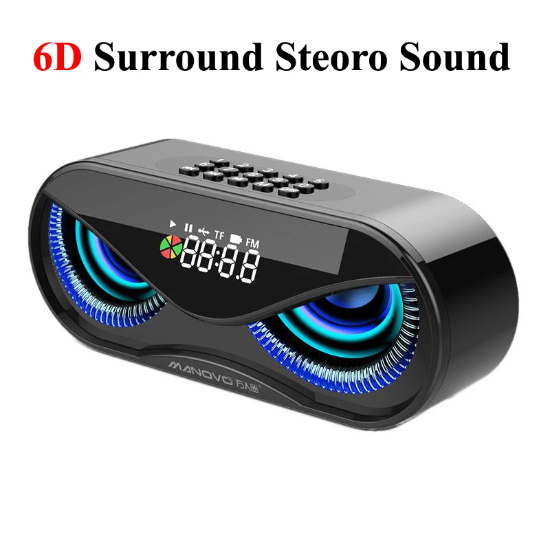 

Owl Bluetooth Speaker Alarm Clock Colorful Pulsating Breathing Lamp Digital Display Speakers TF Card / U Disk FM Playback Mode