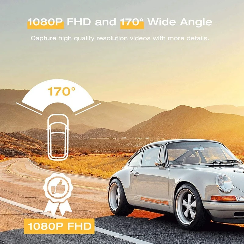 Автомобильный мини 1080P Dash Камера, 3 дюйма, ЖК-дисплей HD управляя Регистраторы 170 ° Широкий формат(G-sensor) Сенсор, петля Запись, обнаружение движения, светодиодный дисплей, 24 часа в сутки Par