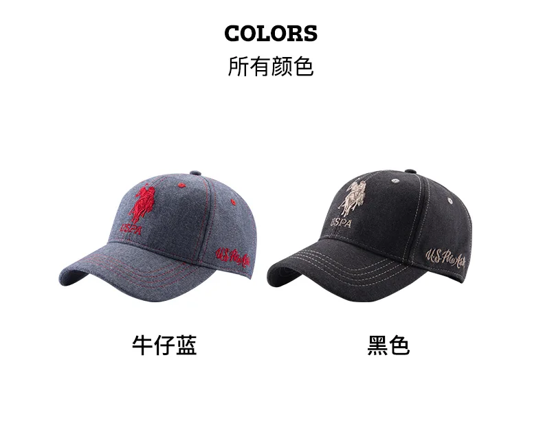 U.s. Polo Assn.2021 New Couple Baseball Caps Fashion  Embroidery Standard Cotton Adjustable Hats For Men And Women