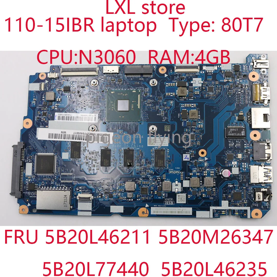 110-15ibr Motherboard Mainboard For Lenovo Ideapad 80t7 Cg520 Nm-a804  Cpu:n3060 Ram:4gb Fru 5b20l46211 5b20m26347 5b20l77440 - Laptop Motherboard  - AliExpress