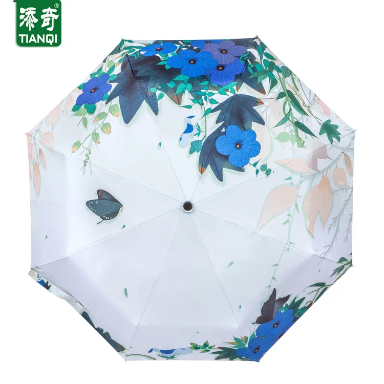 

New Style UV-Protection Parasol Flower Splendor All-Weather Umbrella Quality Good Folding Umbrella