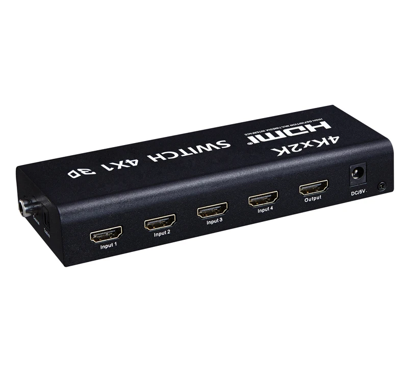 4kx2k 4x1 HDMI Switch 3D with IR Remote Toslink Coaxial AUX Audio Output 4 Input with 1 Output 4K 1080P for PS3 PS4 PC DVD HDTV