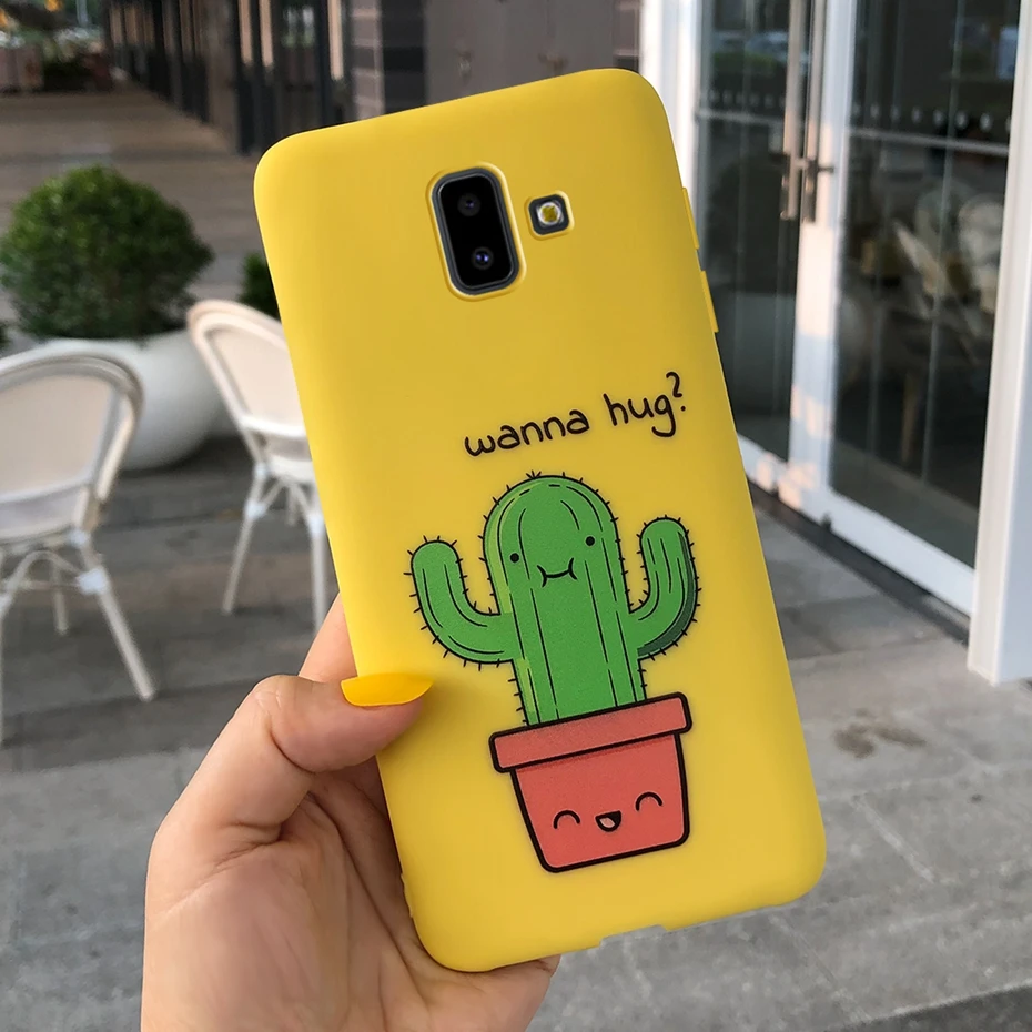 Чехол для samsung J6 Plus, разноцветный чехол с милым животным из ТПУ, чехол для телефона samsung J6Plus Galaxy J 6 J6 Plus, мягкий чехол
