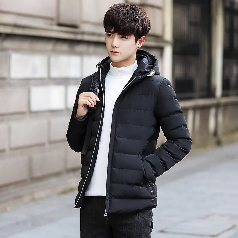 Winter New Style MEN'S Cotton Padded Clothing Casual Youth Thick Coat MEN'S Cotton Clothes Korean-style Fashion 3717