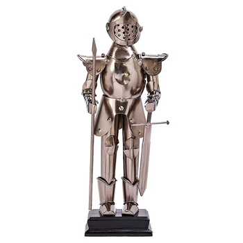 

European Retro Roman Soldier Model Metal Statue Iron Handmade Sculpture Vintage Home Decor Bar Home Decoration Birthday Gift