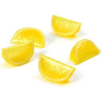 

Simulation Fruit Yellow Lemon Block Wedge with Slice Simulation Fake for Home Party Kitchen Decoration Teaching 30Pcs